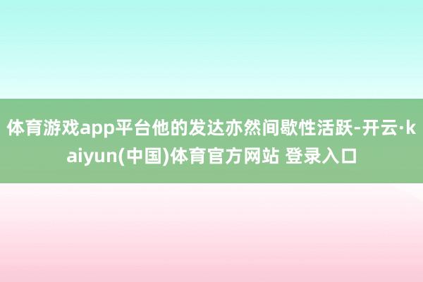 体育游戏app平台他的发达亦然间歇性活跃-开云·kaiyun(中国)体育官方网站 登录入口