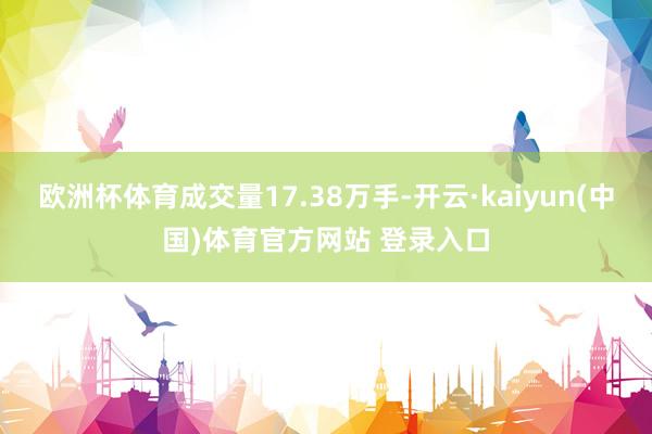 欧洲杯体育成交量17.38万手-开云·kaiyun(中国)体育官方网站 登录入口