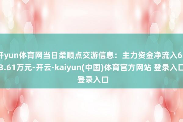 开yun体育网当日柔顺点交游信息：主力资金净流入663.61万元-开云·kaiyun(中国)体育官方网站 登录入口
