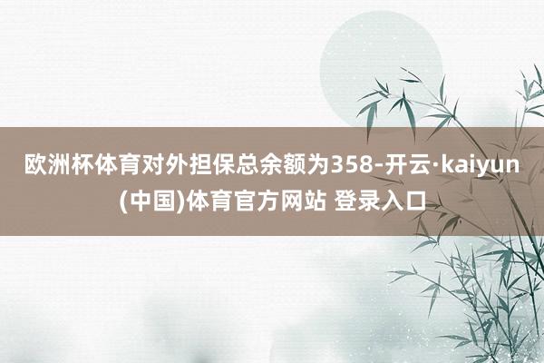 欧洲杯体育对外担保总余额为358-开云·kaiyun(中国)体育官方网站 登录入口