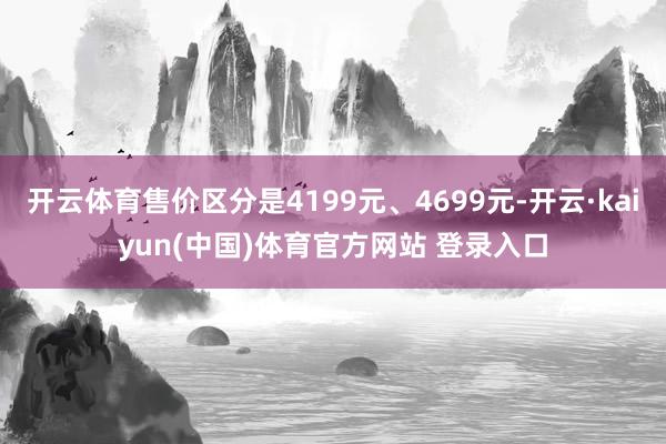 开云体育售价区分是4199元、4699元-开云·kaiyun(中国)体育官方网站 登录入口