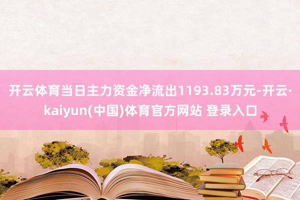 开云体育当日主力资金净流出1193.83万元-开云·kaiyun(中国)体育官方网站 登录入口