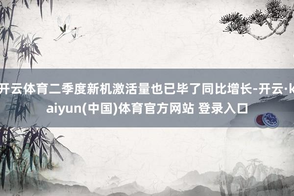 开云体育二季度新机激活量也已毕了同比增长-开云·kaiyun(中国)体育官方网站 登录入口
