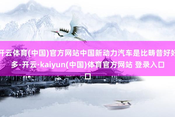 开云体育(中国)官方网站中国新动力汽车是比畴昔好好多-开云·kaiyun(中国)体育官方网站 登录入口